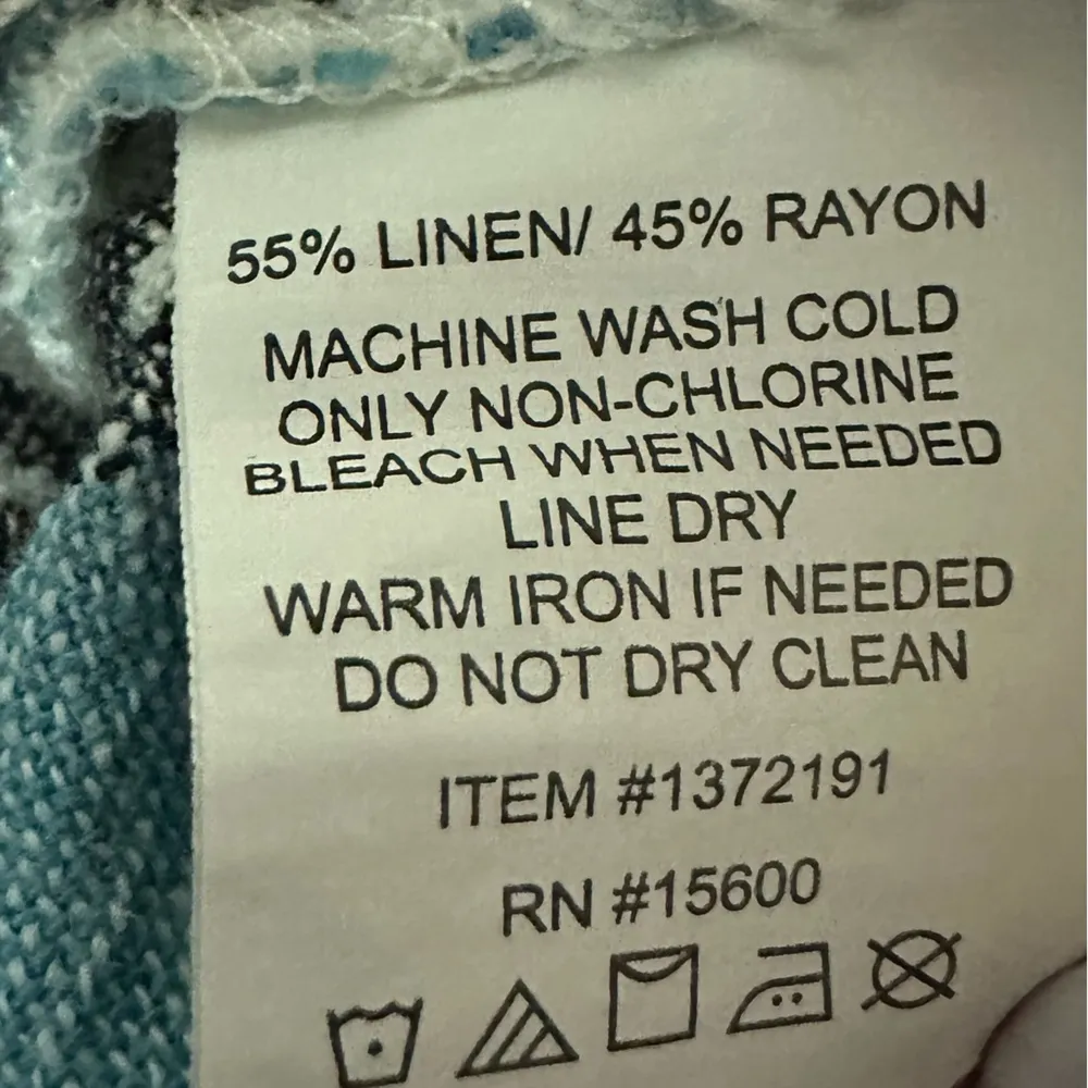 Linen Blend Briggs Teal Multi Color Striped Pull On Pocket Shorts Womens Small - Image 10