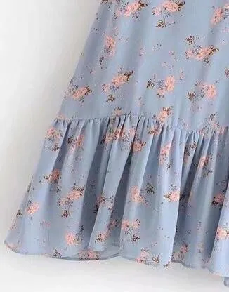 Floral Midi Dress Blue Size M - Image 2