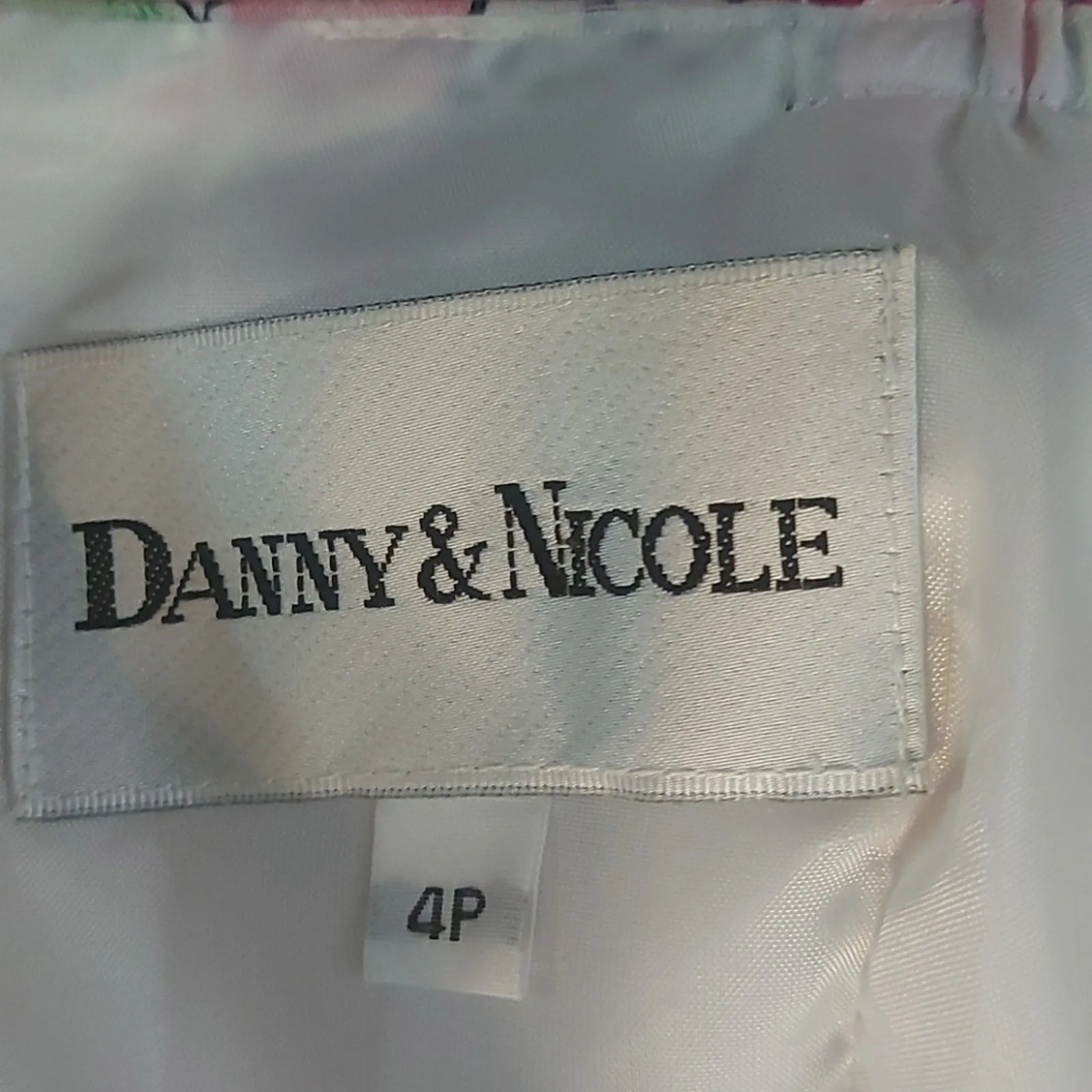 Danny & Nicole Pink Graphic Halter Print Dress 4P Petite Preppy Rockabilly Twee - Image 10