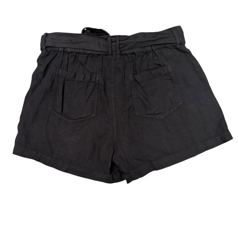 NWT, LOFT Lou & Grey Tie Waist Linen Shorts in Dark Gray, Sz M - Image 3