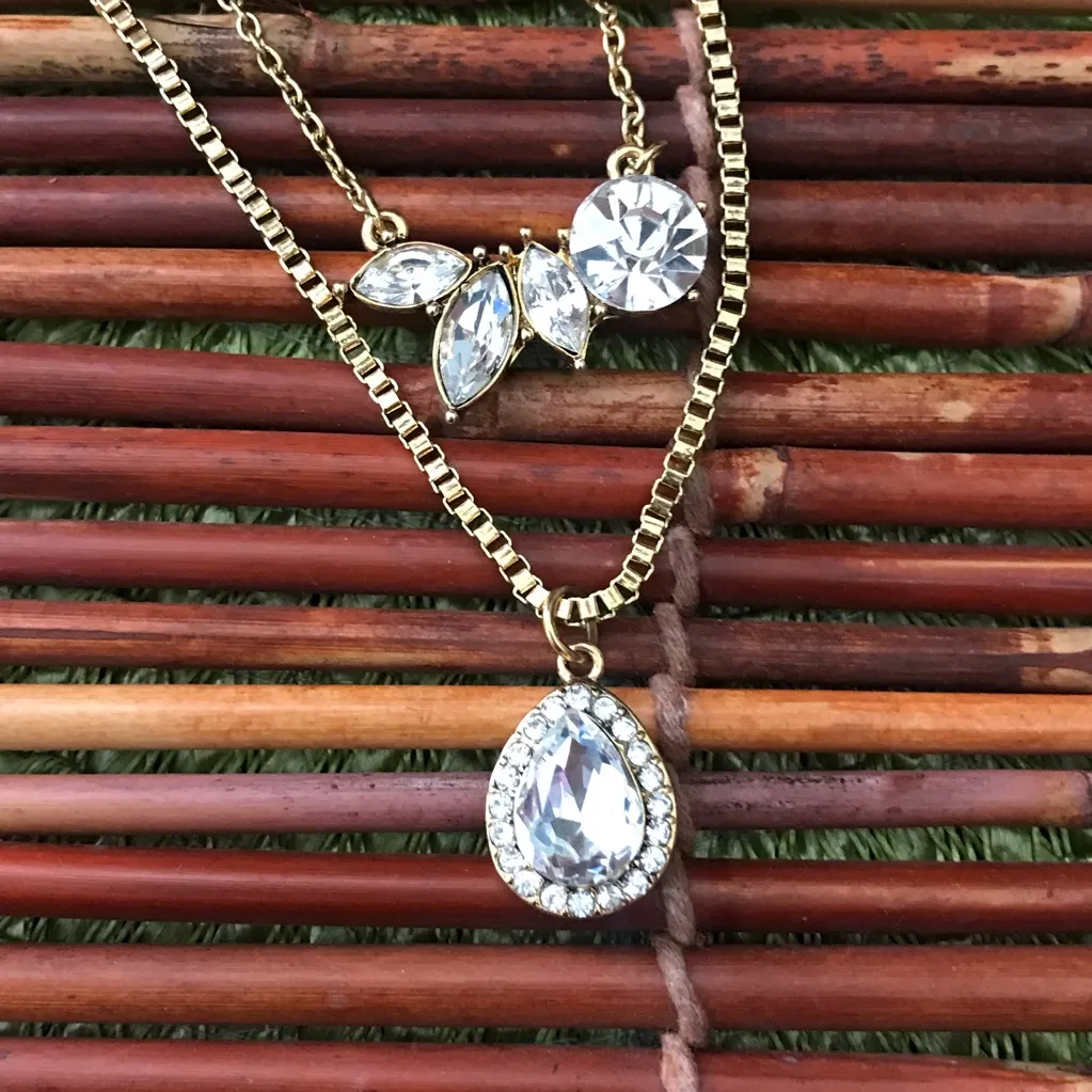 Erickson Beamon Rocks Rhinestone Necklace Gold - Image 5