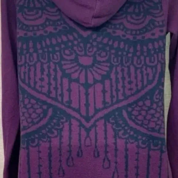 PrAna Misha Duster Knit Hoodie Sweater Black Plum Size Large - Image 5