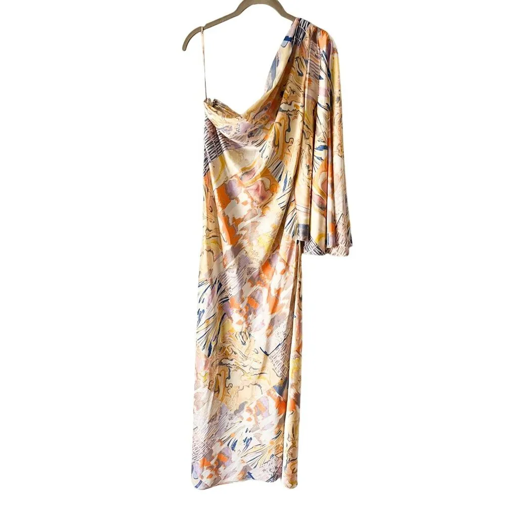 Anthropologie Mandira Wirk One-Shoulder Printed Maxi Dress Small‎ - Image 9