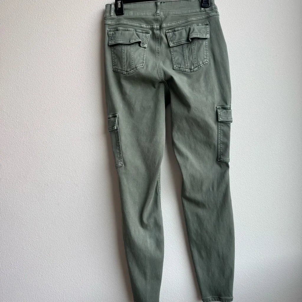 Spanx Cargo Pants Womens Size Large Green Stretch Twill Ankle 29311R Compressive - Image 7