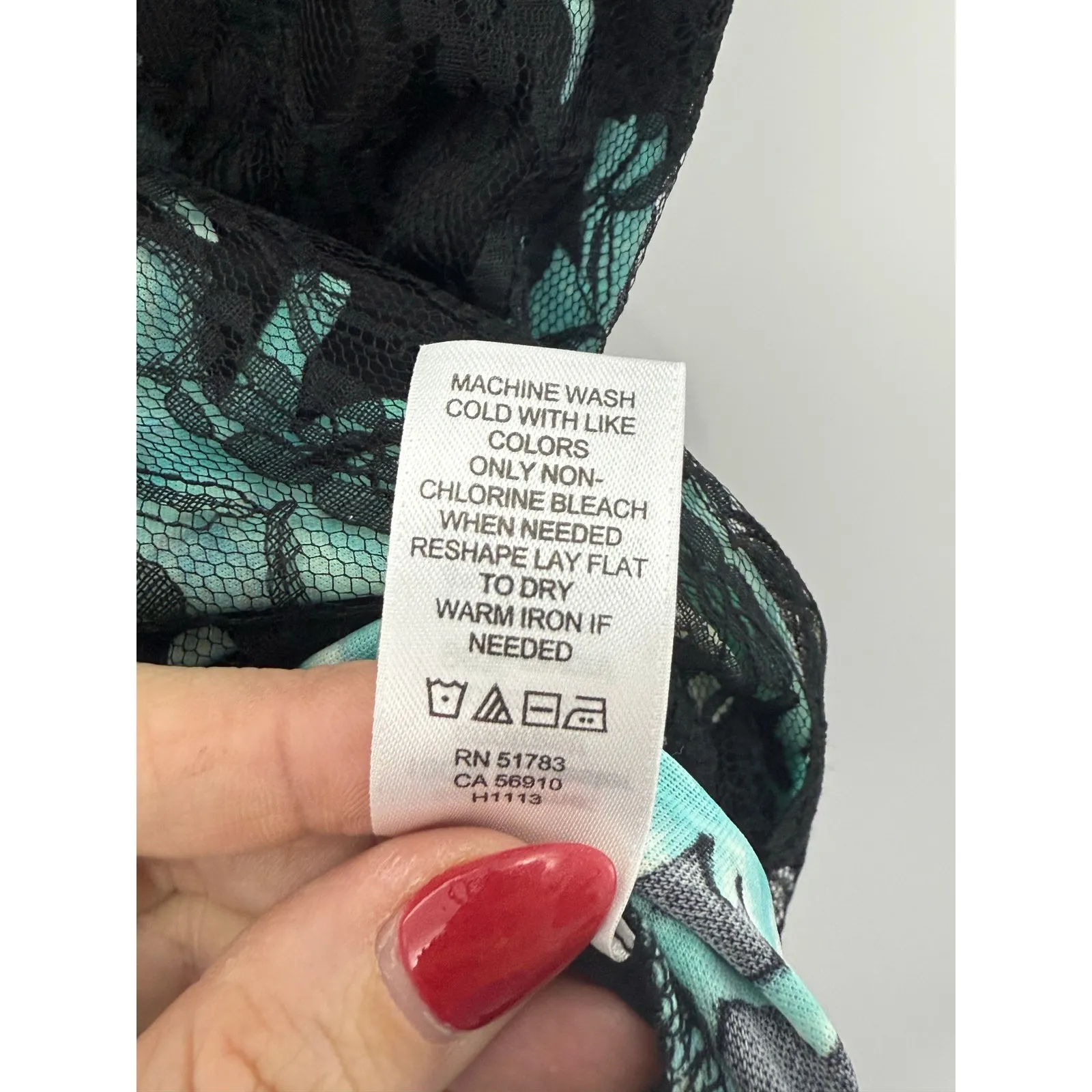 Maurices Y2K Whimsygoth Lace Overlay Tank Top Black Teal Gothic L - Image 8