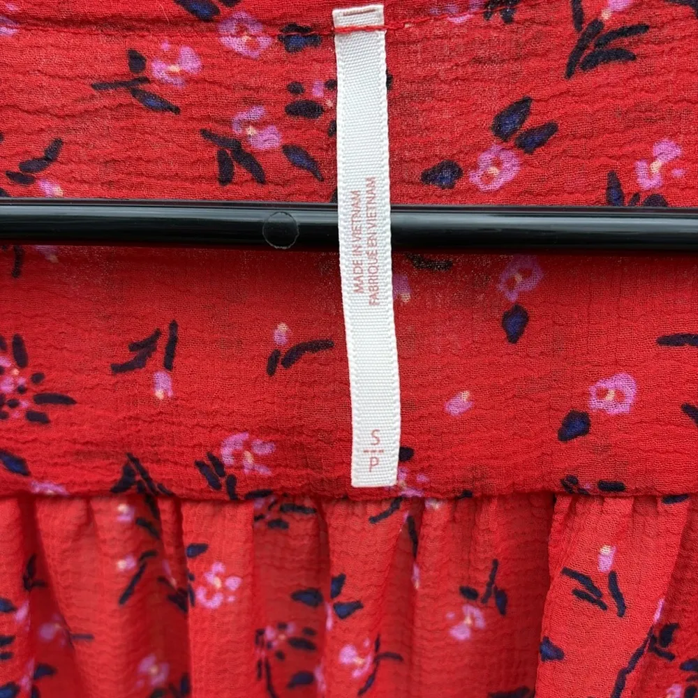 EUC Free People Lolita Red Floral Top Size Small - Image 5