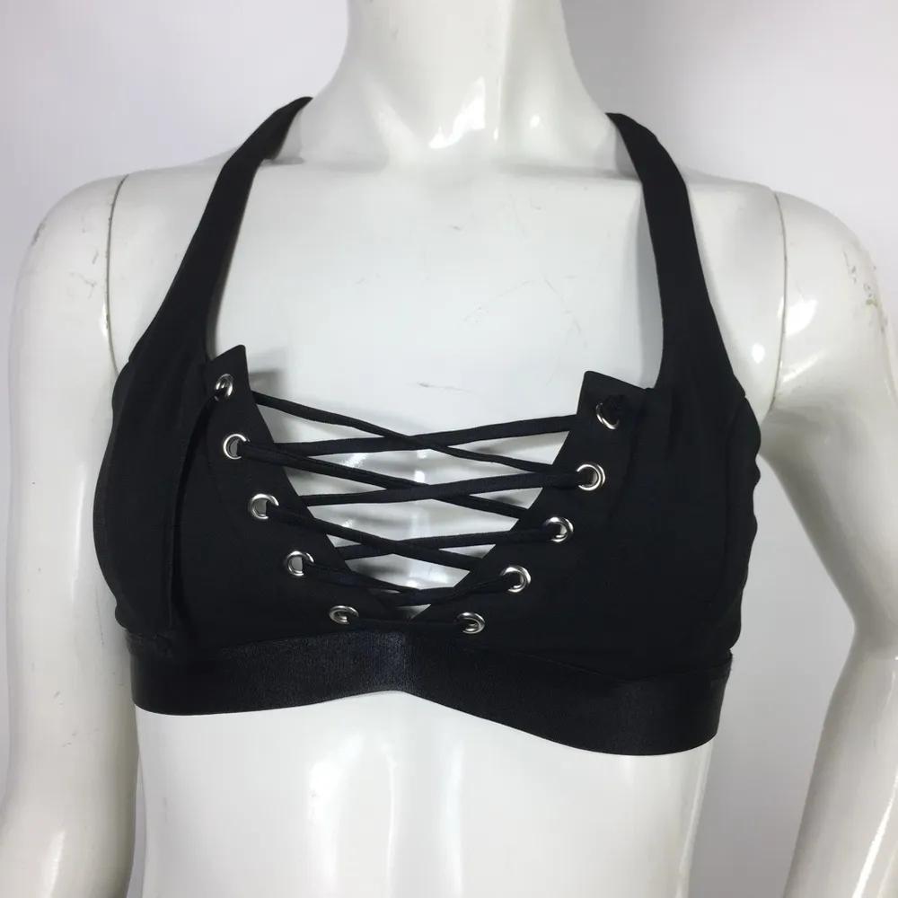 NUDE Strappy Sports Bra Black Size M Size M - Image 11