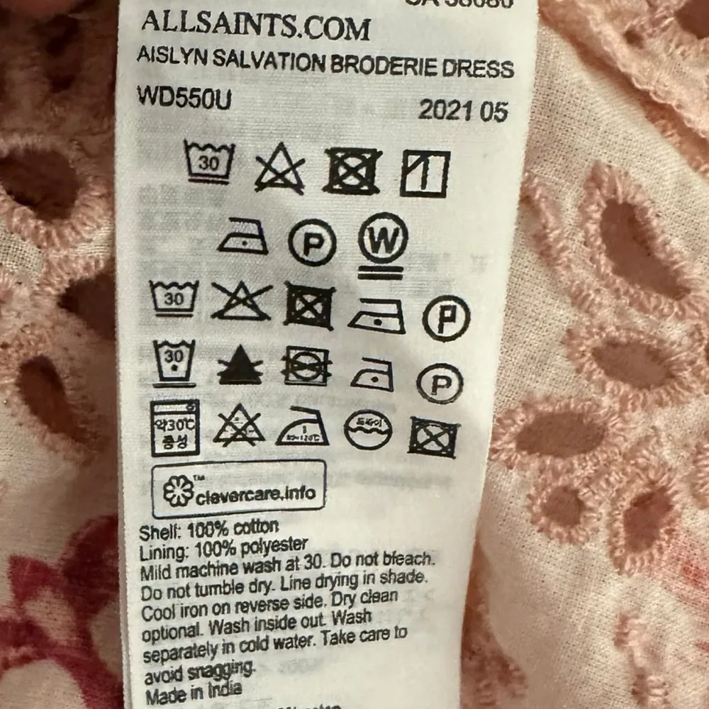 ALLSAINTS Victorian Aislyn Salvation Broderie Dress Size 8 Printed Floral Bird - Image 13