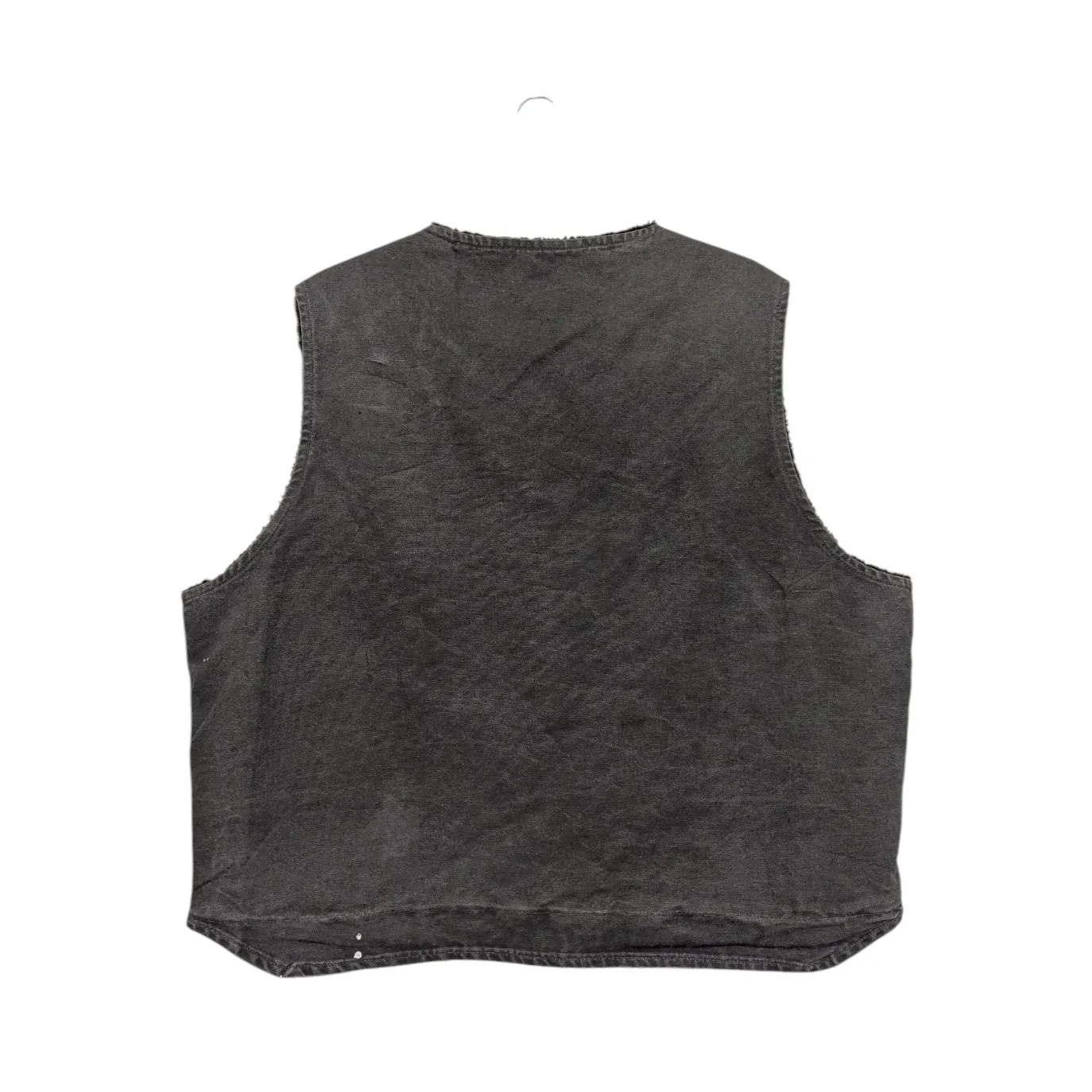 Vintage Y2K Carhartt Sandstone Rugged Vest Sherpa Lined Duck Canvas Dark Gray 3X - Image 2