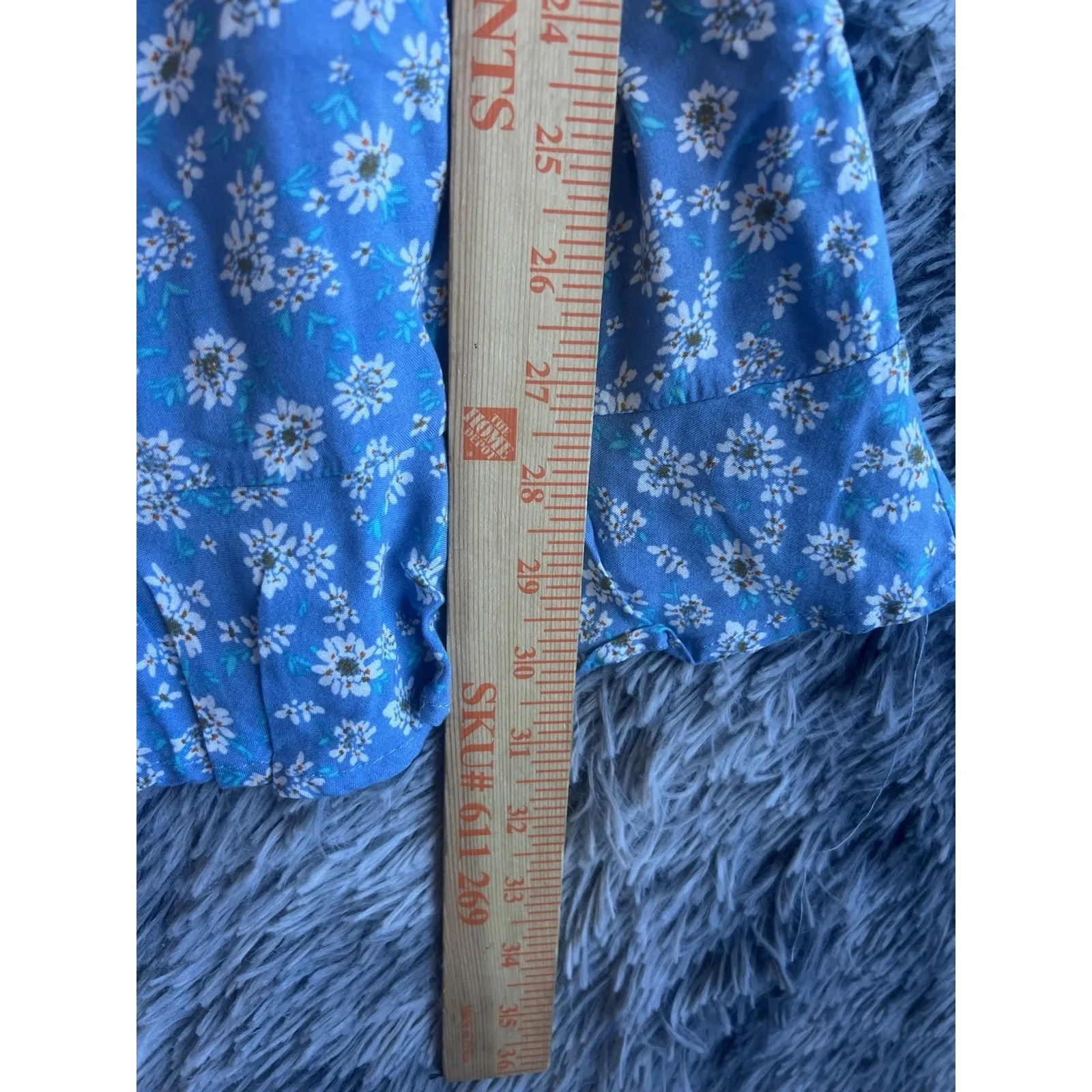 Charlotte Russe Small Blue  Floral Mini Dress  Badydoll Smocked Cottagecore - Image 7