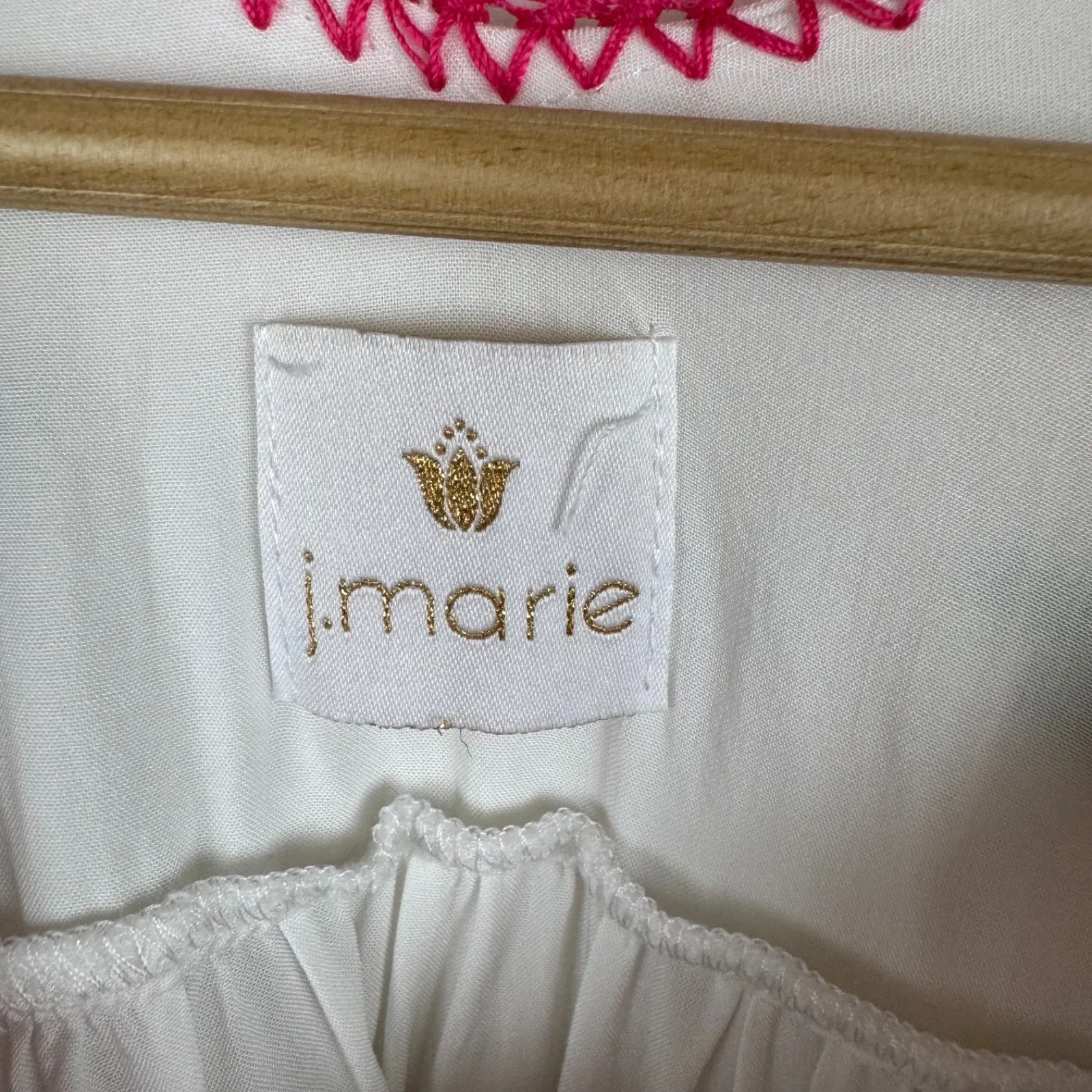 J Marie Embroidered Peasant Top‎ Sz XS Floral Colorful Bohemian Blouse Flowy White - Image 6