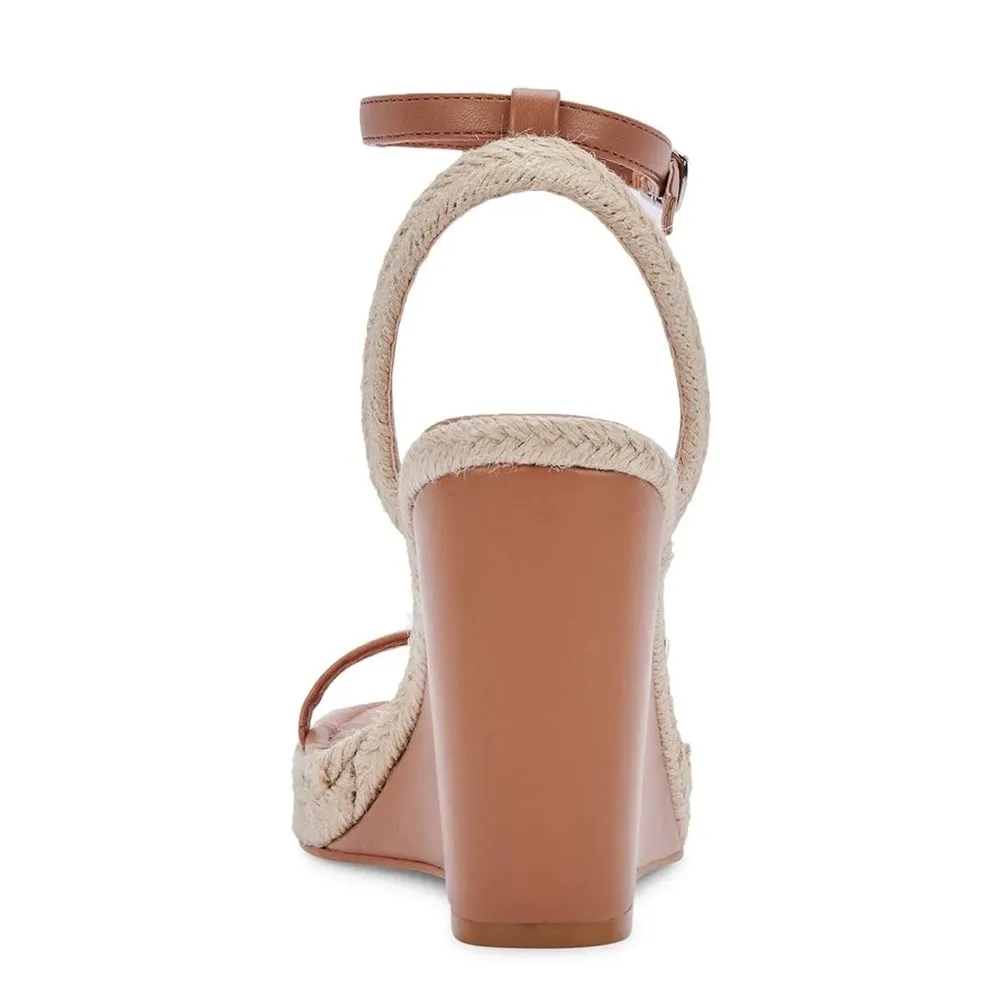 Dolce Vita Aurora Cedar Embossed Stella Platform Wedge Sandals Size 9.5 NWT Tan - Image 4