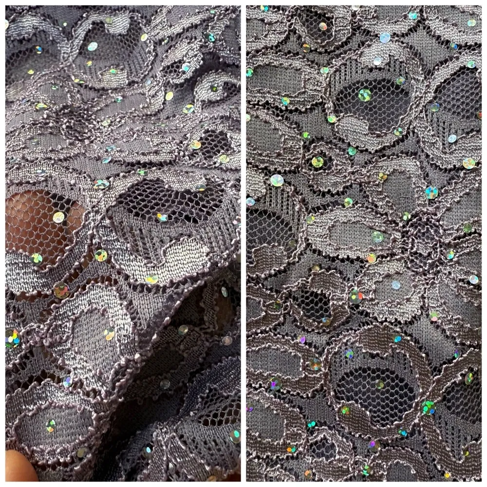 R & M Richards Lace Floral Jacket Purple Size 10 NWOT Mesh Sequins Formal Lilac - Image 7