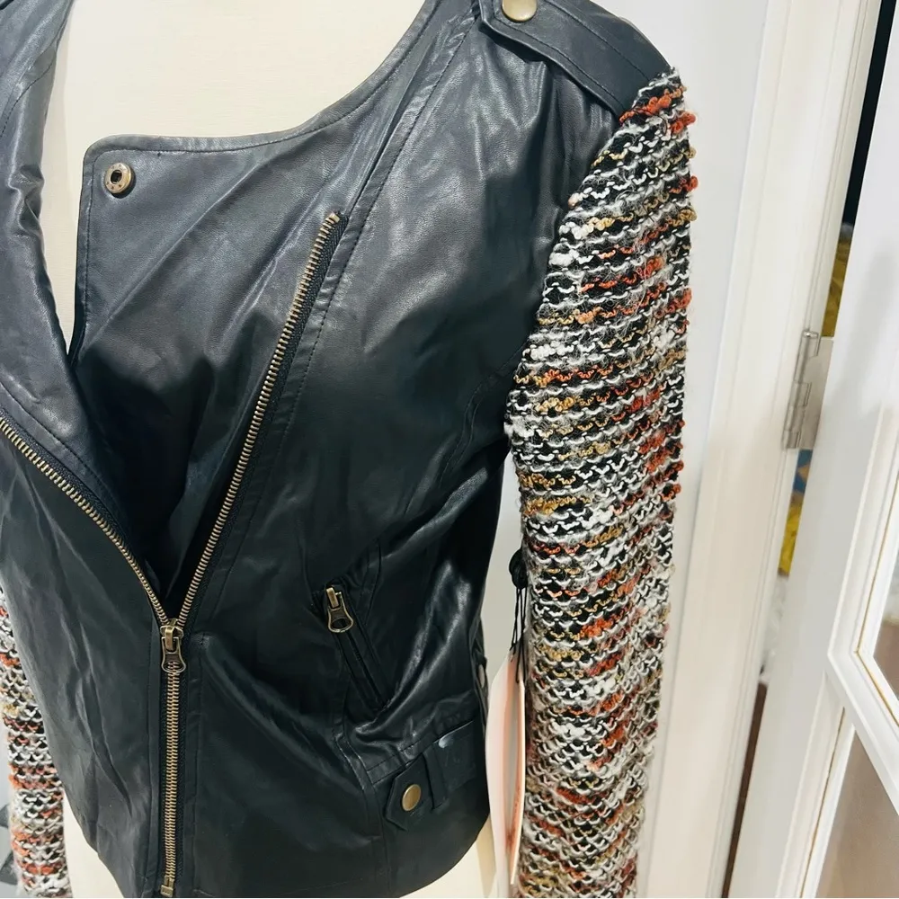 MISS ME FAUX LEATHER BLACK JACKET - Image 5