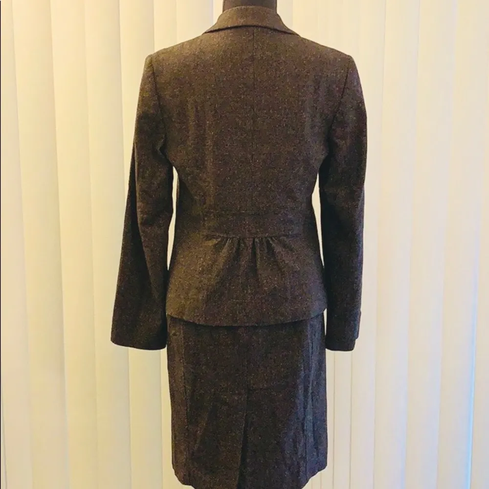 Vintage Stile Benetton Brown Tweed Skirt & Blazer - Image 3