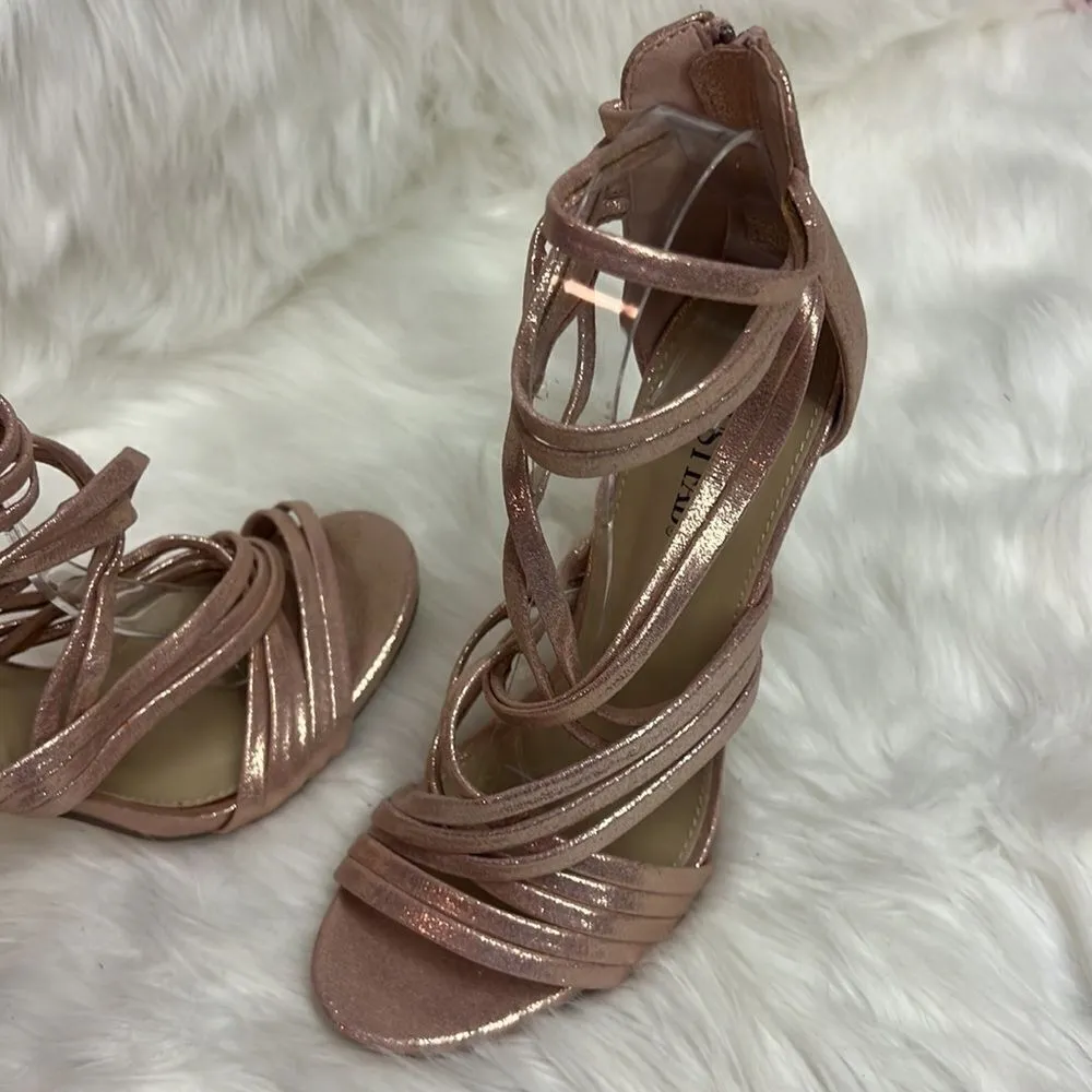 JUSTFAB Party Pleaser Strappy Heeled Sandal
size 7.5 BIN 16 - Image 7