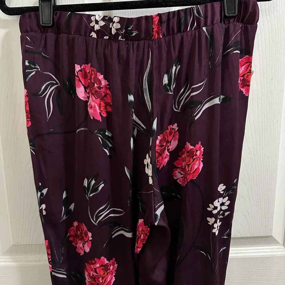 Josie Natori Freestyle Pants Purple / Pink Women’s size Medium pretty floral - Image 5