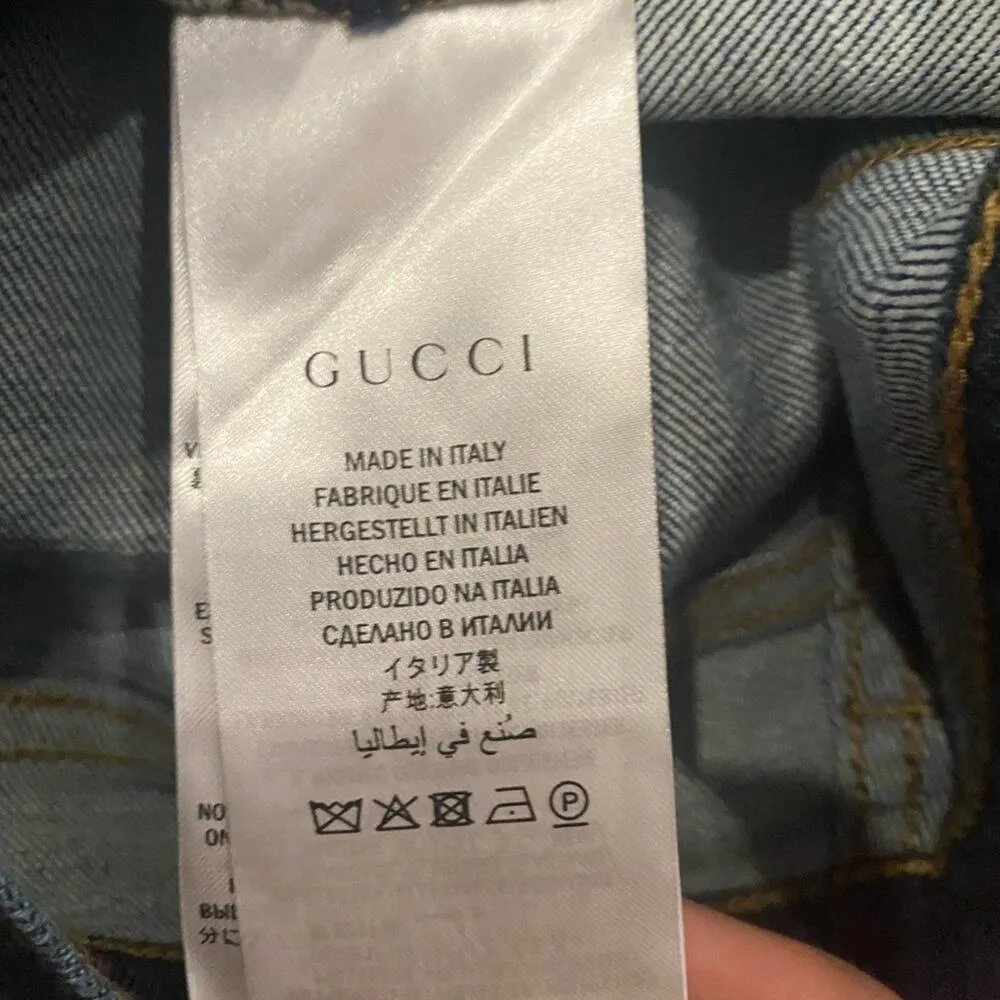 NWT Gucci embroidered flower skinny jeans sz 25 - Image 7