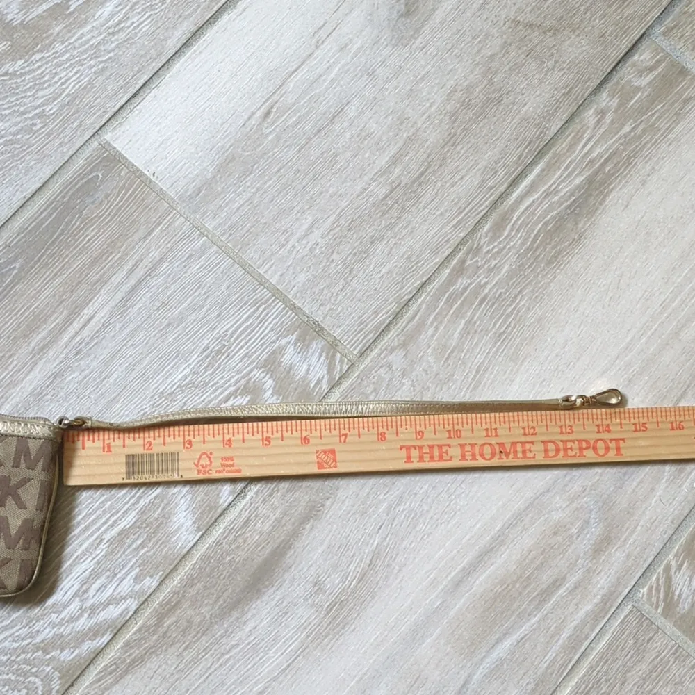 Michael Kors Canvas Monogram Wristlet | Brown MK Monogram Wristlet Gold - Image 13