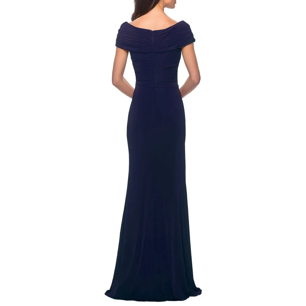 La Femme 26519 Small Cap Sleeve Ruched Jeysey Gown - Image 9