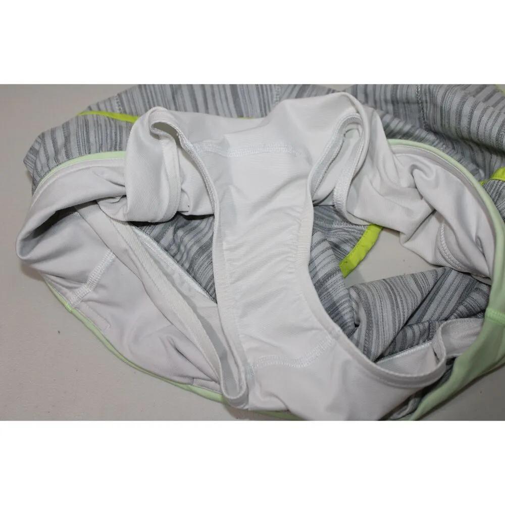 Womens Lululemon Athletica Speed Short Gray Green Striped Running Shorts Size 6 - Image 5
