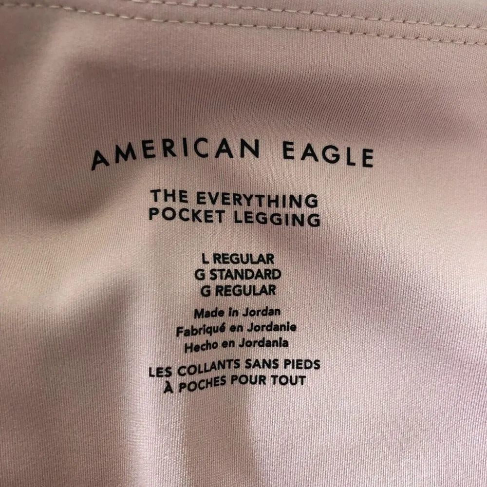 American Eagle AEO Womens Leggings L Beige Regular Hi Rise Stretch Pocket NWT‎ - Image 6