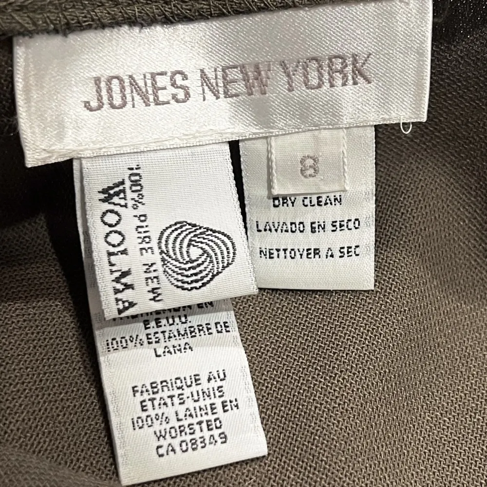 Jones New York Vintage Wool A Line Pleated Knee Length Green High Rise Skirt 8 - Image 6