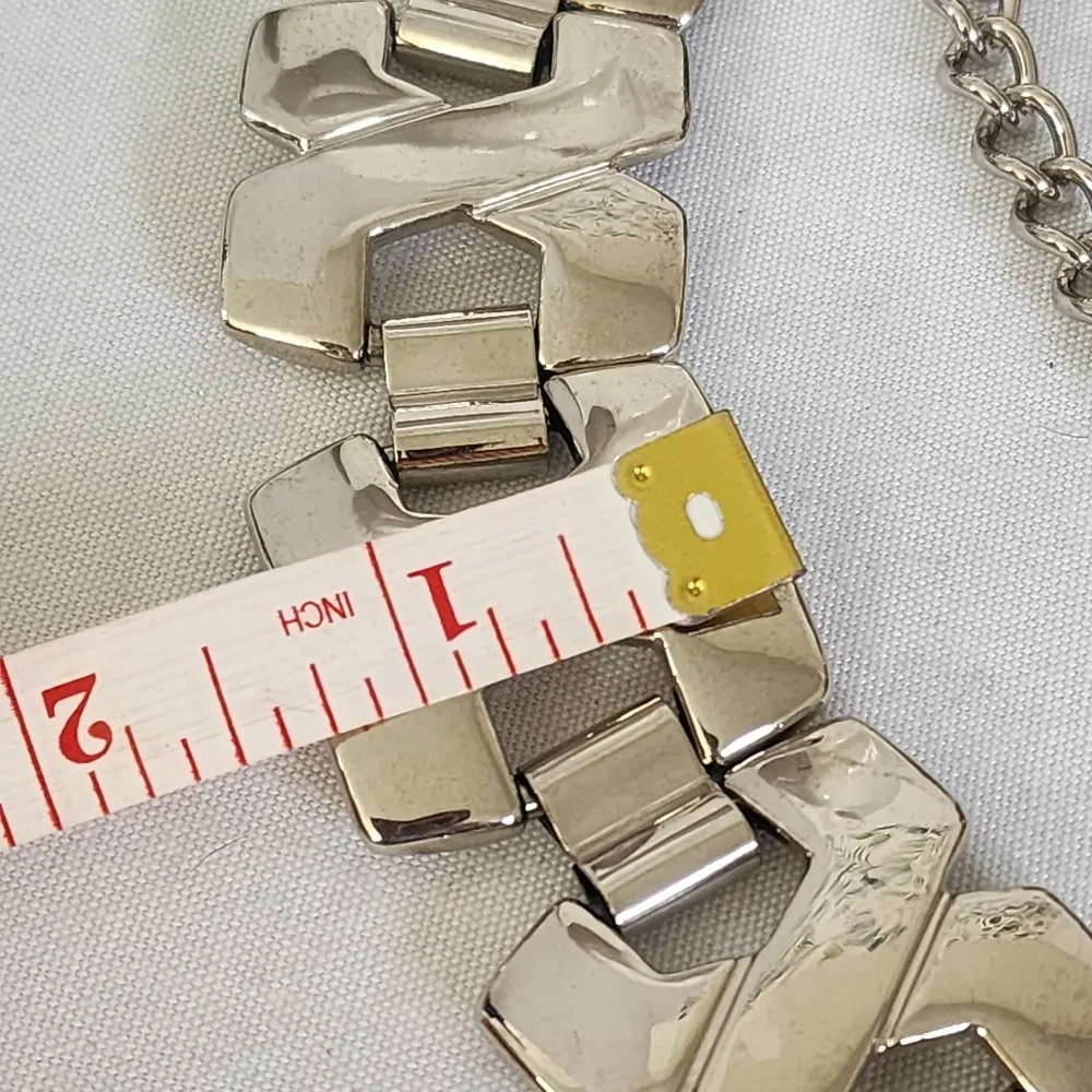 Silver Xs Chunky Chain Link Belt Adjustable - Image 8