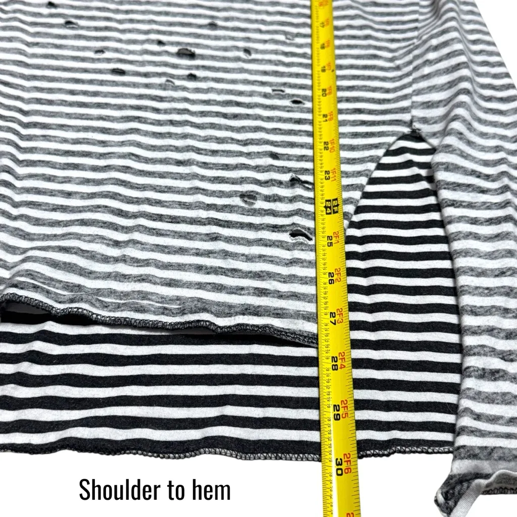 Free People Stripe Distressed Beetlejuice Asymmetrical Top Halloween Grunge XS - Image 11