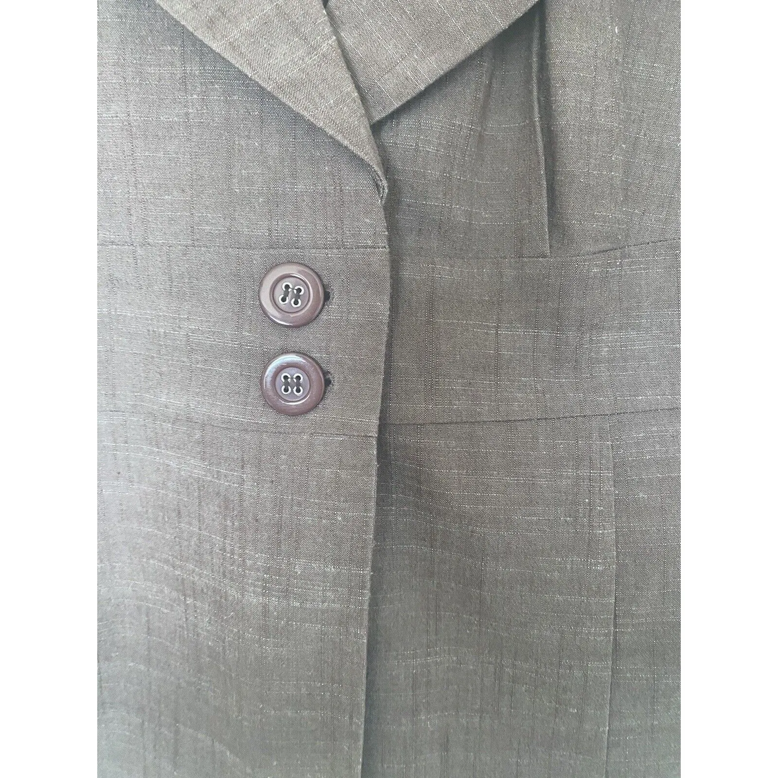 Harve Benard Button Up‎ Blazer Size L Cinched Waist Brown Size L - Image 3