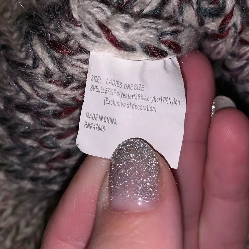 Purple green knit winter hat with Pom Pom - Image 7