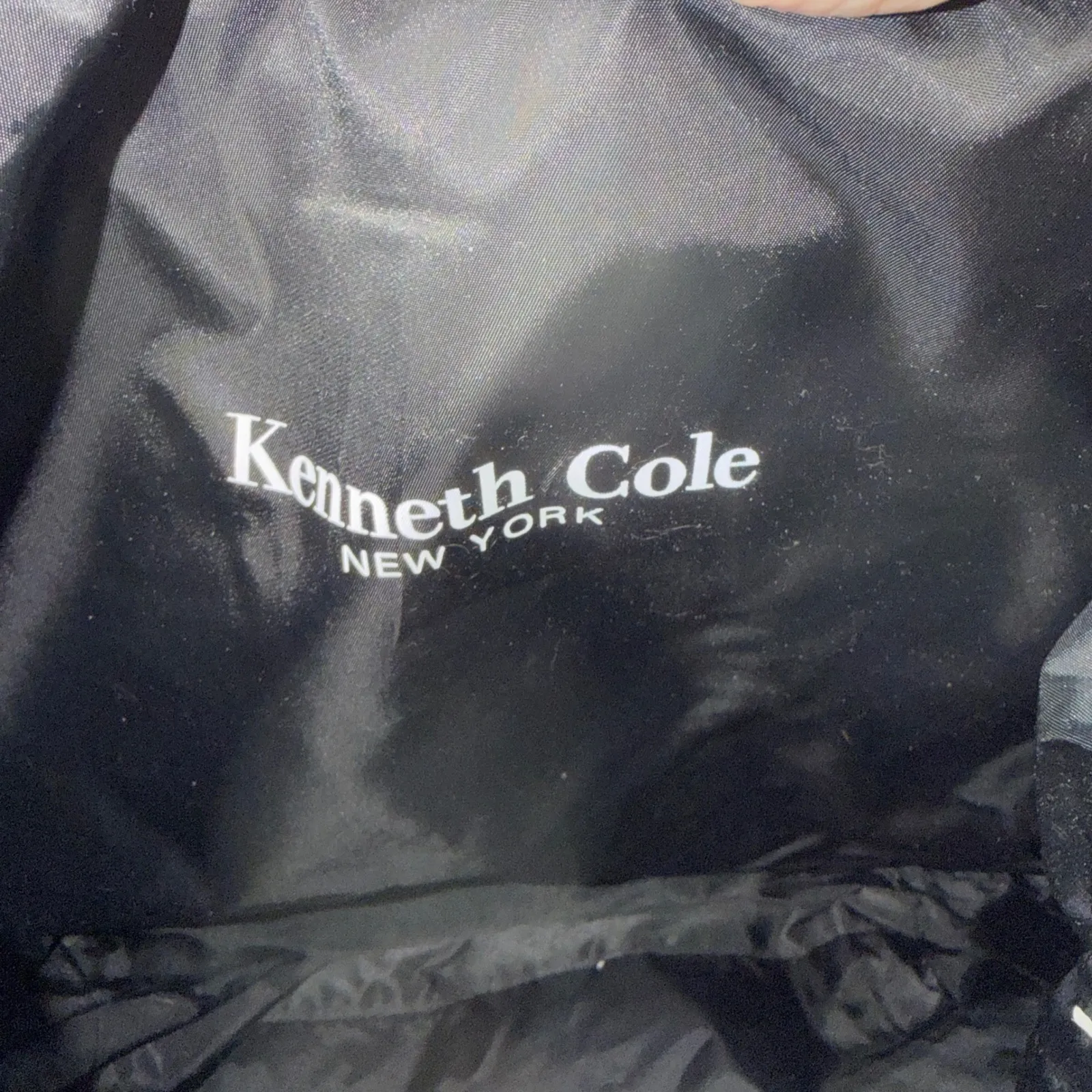 Kenneth Cole New York Vintage Velvet Tote Bag Braided Handles Zip Top Black - Image 6