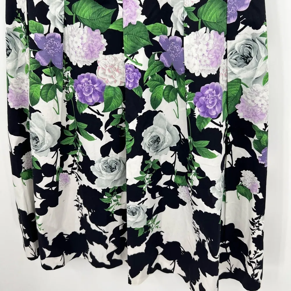NEW TALBOTS Oprah Magazine Collection Floral Sz 6 Dress Purple Pleated pockets - Image 8