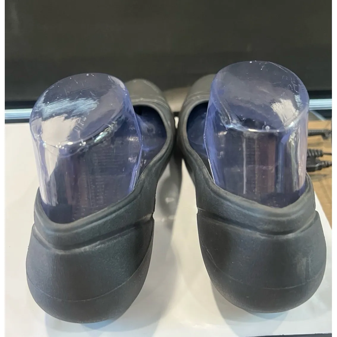 Women's Crocs Sloane BLACK Patent‎ Shiny Cap Toe Flats Size 8 Comfort Shoe Slip - Image 6