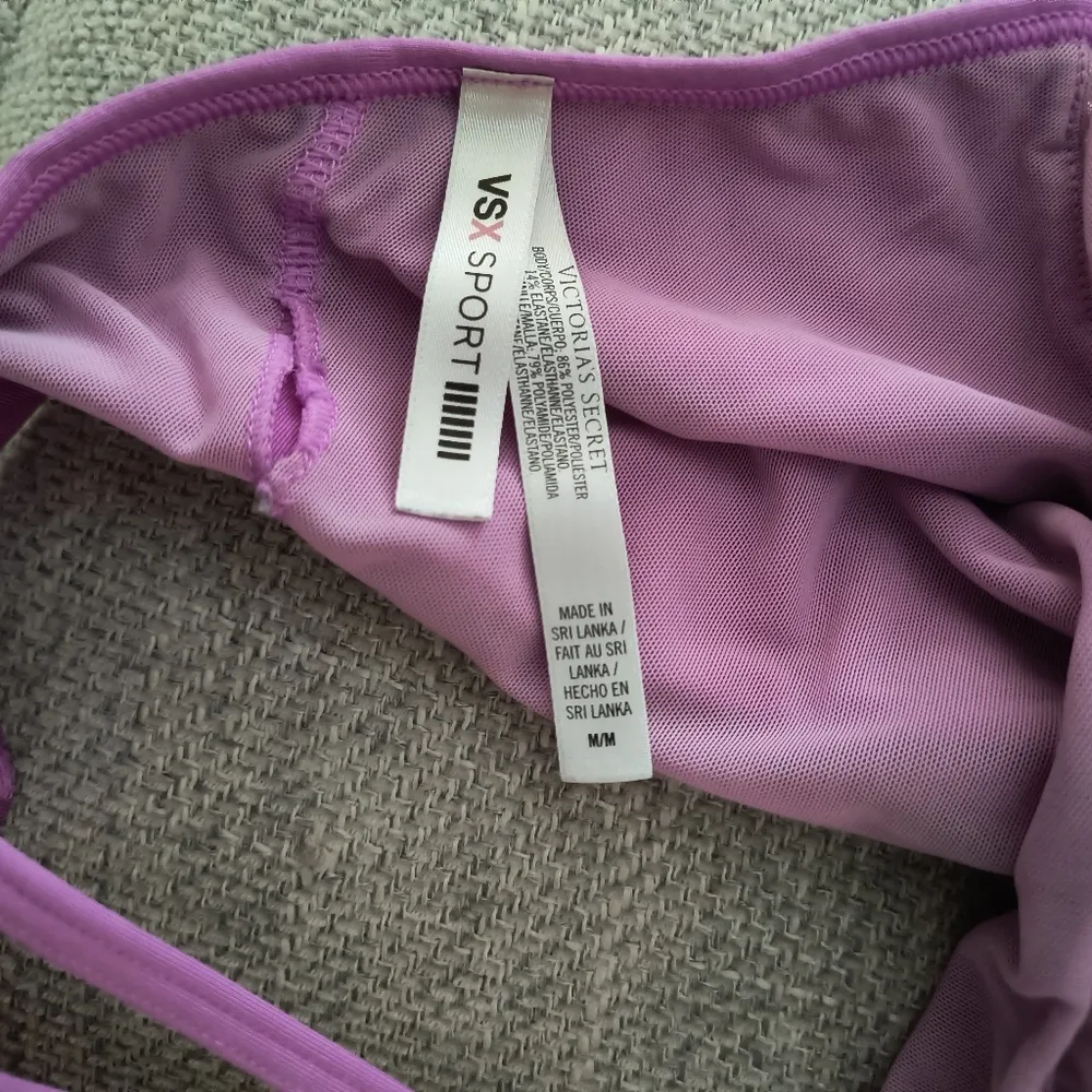 VSX Sport Purple Strappy Mesh Panel Sports Bra Medium - Image 3