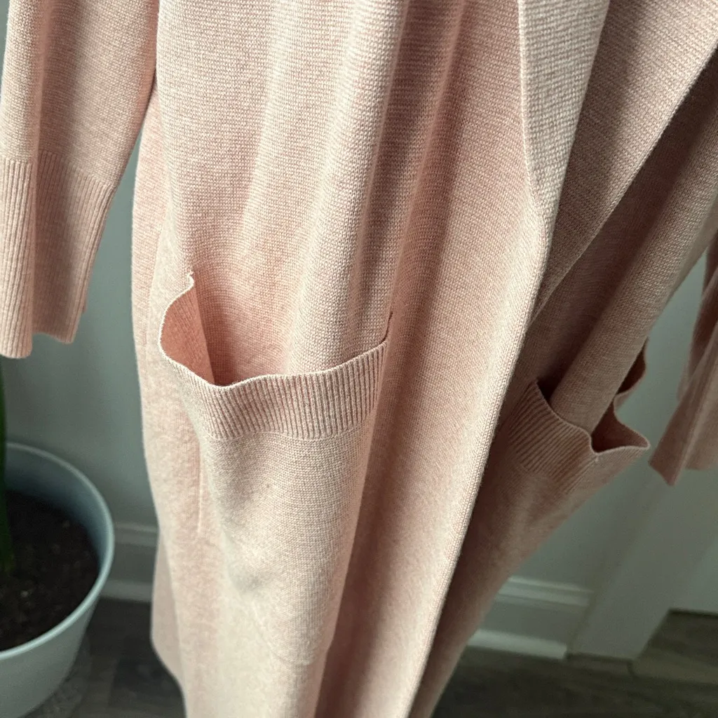 J. Crew Women's Blush Pink Cardigan Blazer Size Medium Merino Wool Blend Jacket - Image 4