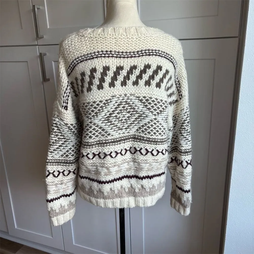 Ulla Johnson Women's M Baby Alpaca Multicolor Geometric Knit Pullover Sweater - Image 2