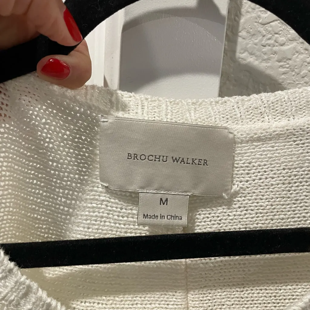 Brochu Walker Cream Knit Sweater with Pocket - Image 3