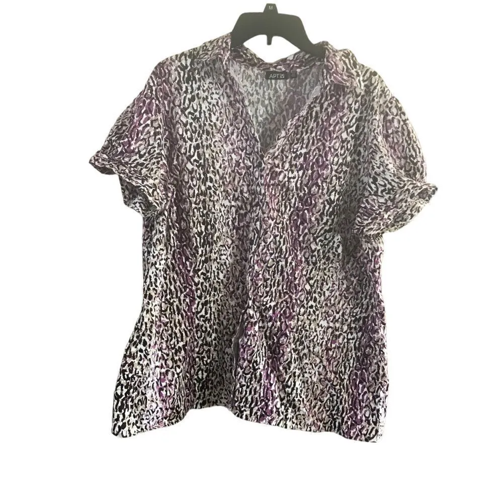 Apt 9 Size 2X Short Sleeve Button Down Blouse Purple - Image 4