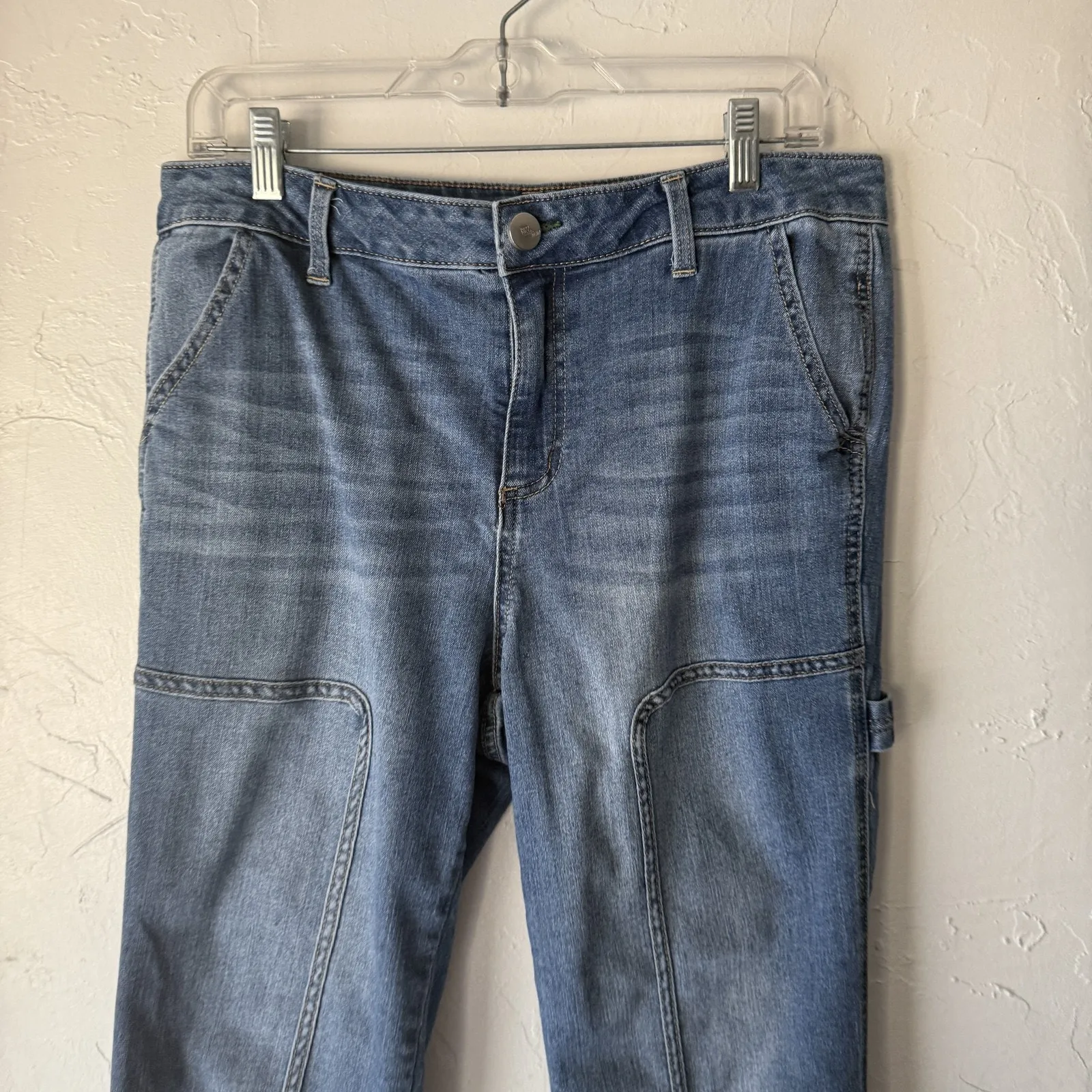 1822 Denim Carpenter Jeans Womens 12 Blue Workwear Utility Straight Leg Pants - Image 2