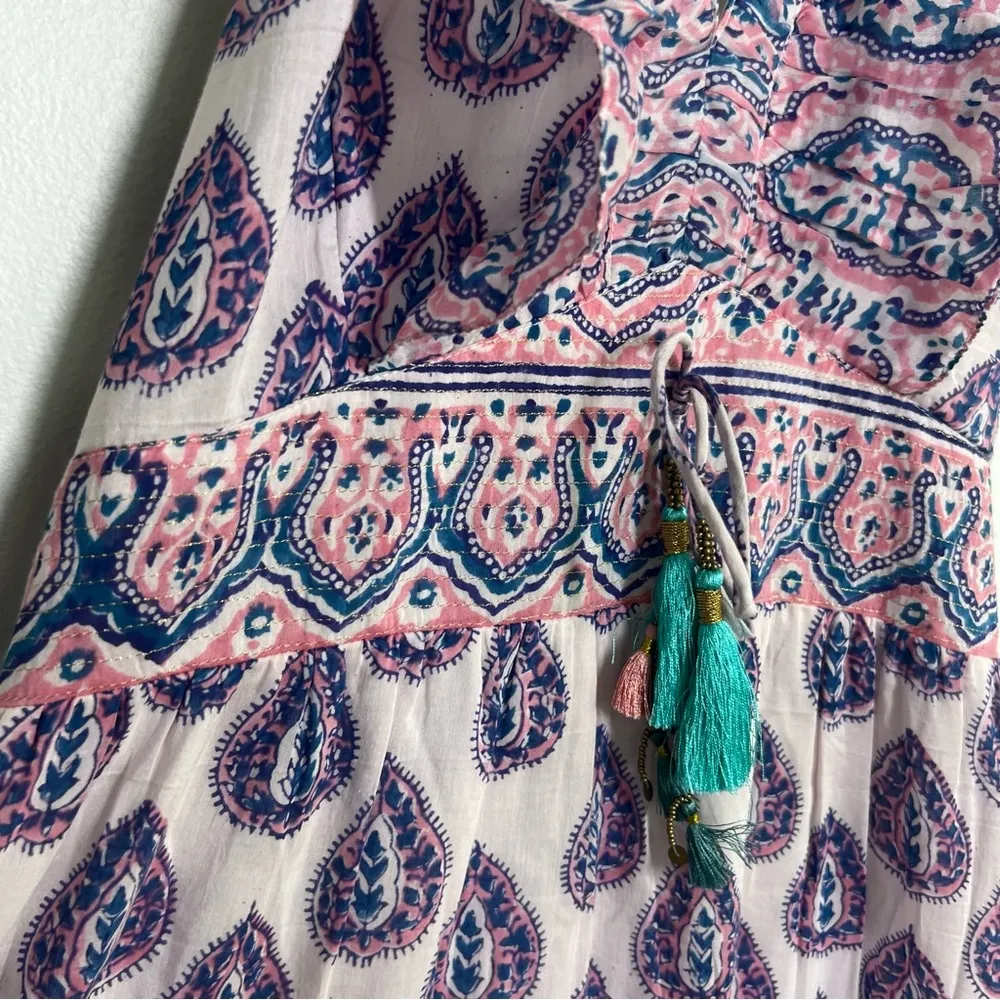 Alicia Bell Sz L Allie Ruffled Paisley Printed Maxi Halter Dress Pink Size L - Image 9