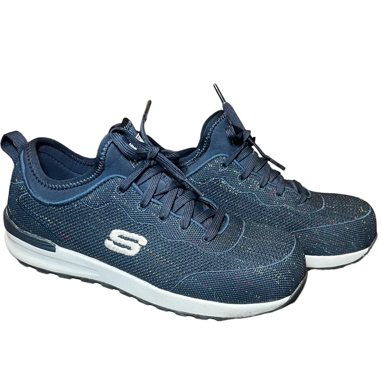 Skechers Work Shoes Womens Size 8 1/2 Steel Toe Safety Navy Blue Sneakers Safety - Image 2