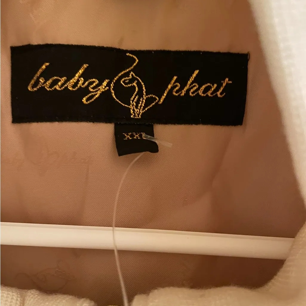 Baby Phat Cream Bomber Jacket Y2K Logo Women’s Zip Pockets Satin XXL NEW NWT - Image 9