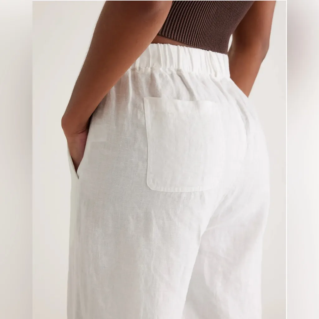 Quince women’s 100% European Linen Pants lightweight white Size S NWOT - Image 4