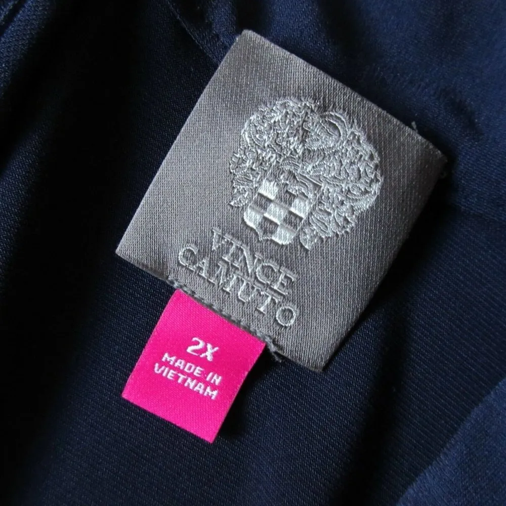 NWT Vince Camuto Cinched Waist Jumper in Navy Blue Wide Leg Jumpsuit 2X - Image 5