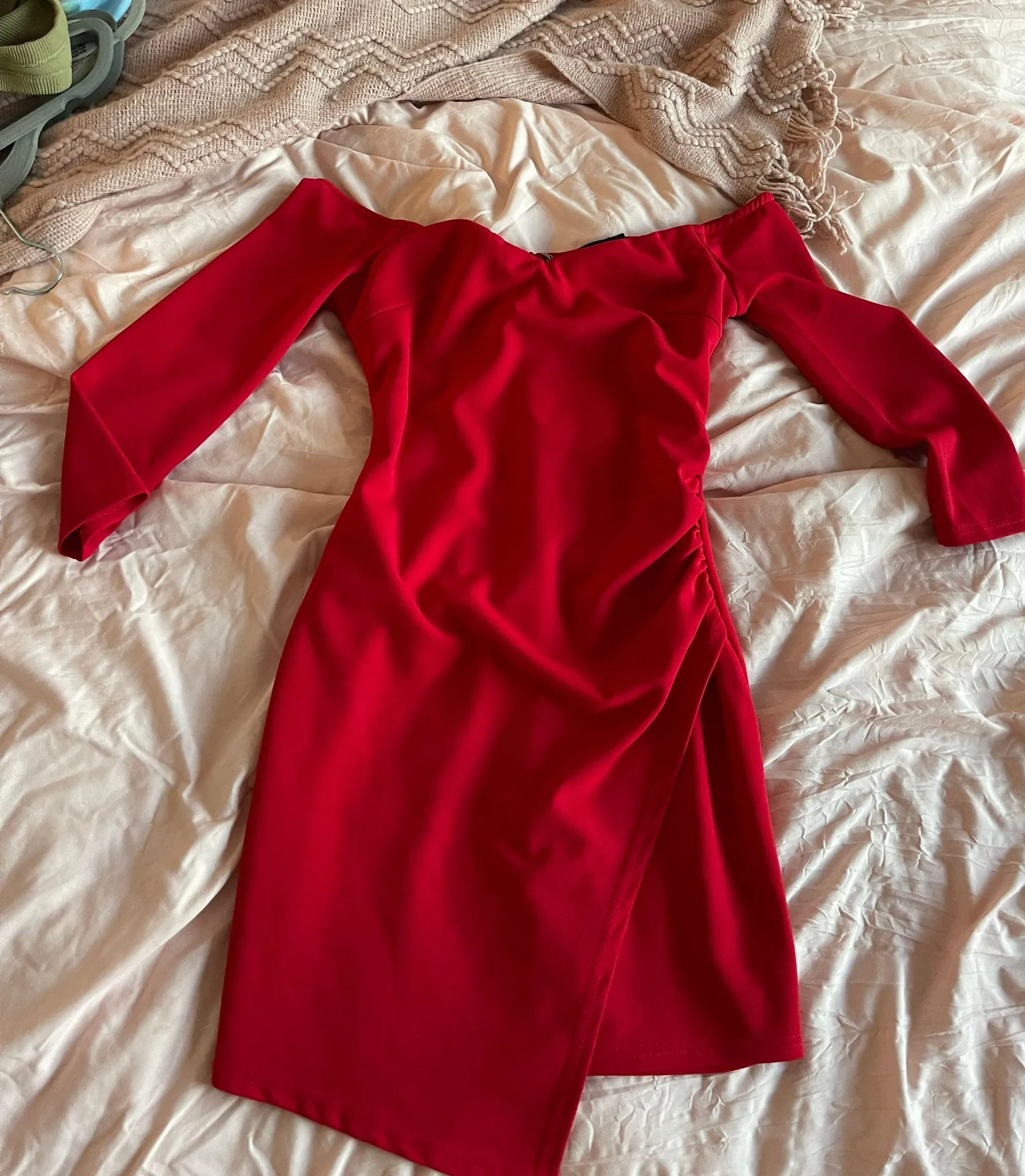 Red Off The Shoulder Dress - Image 2