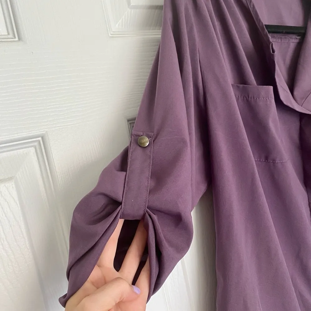 Shasa Plum Purple 3 Qtr Sleeve Blouse - Image 5