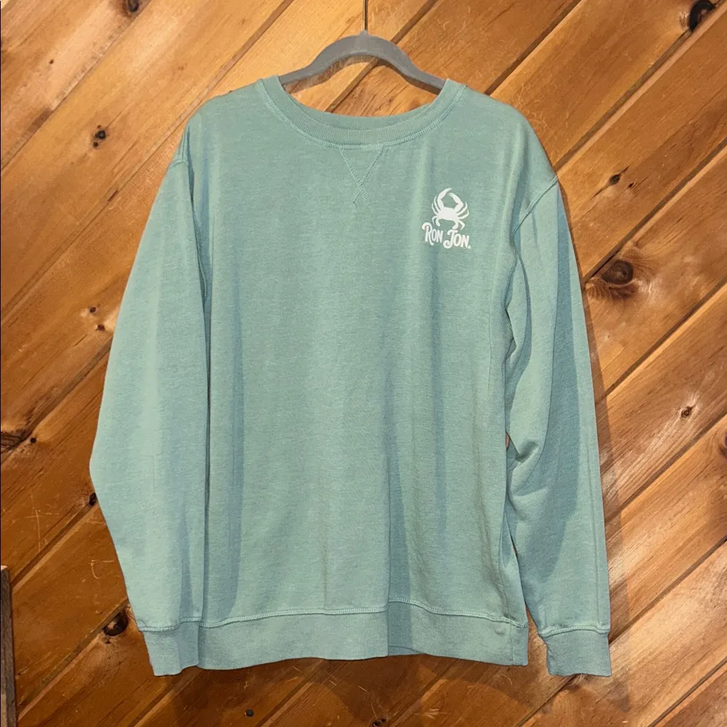 Ron Jon Surf Shop Panama City Beach FL Icon Badge Crew Neck Pullover Green Size XL - Image 3