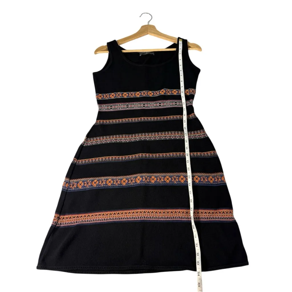 Peruvian Connection Knit Bodycon Dress Womens Medium Black Boho Whimsigoth - Image 9