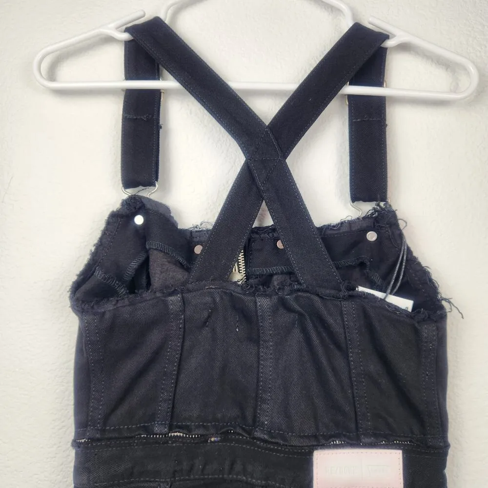 RE/DONE Levi’s Overall Denim Mini Dress Black Reworked Vintage Size XS NWT - Image 7